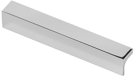 Decoranddecor Napa Modern L-Shaped Cabinet Pull Handles, Premium Zinc Architectural Hardware for Kitchen Drawers and Cupboards, Sleek Minimalist Design 160mm Hole Centres - Polished Chrome