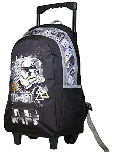 Bagtrotter Disney Star Wars Rucksack mit Rollen, Schwarz