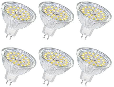 LED Leuchtmittel GU5.3 LED 5W 12V MR16, 500LM Neutralweiß 4000K, Nicht Dimmbar, Ersatz für 50W Halogenstrahler, LED Strahler GU5.3 für Deckenleuchte, Landschaftsbeleuchtung, 6 Stück