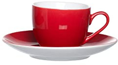 Ritzenhoff & Breker Doppio Tasse à expresso avec soucoupe Rouge 80 ml Porcelaine