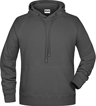 James & Nicholson Herren Kapuzensweat - Hochwertiger Kapuzensweat aus Bio-Baumwolle | Farbe: Graphite | Grösse: XXL