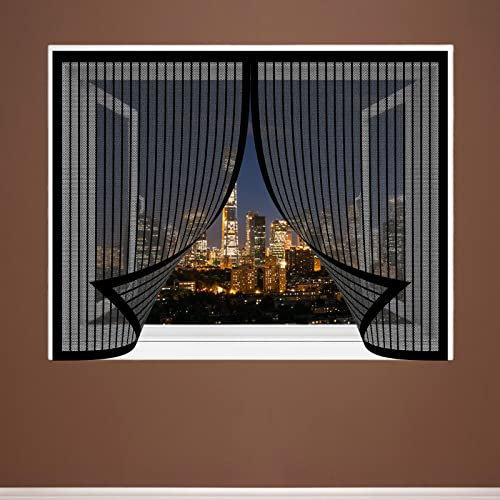 Fliegengitter für Dachfenster 300 x 200 cm Insektenschutz Fliegennetz Fenster-Fliegengitter Ohne Bohren für an allen Fenster, Schwarz