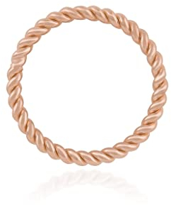 Mary & Jules Damen Ring Rosegold Twisted aus echtem 925 Sterling Silber, rosegold vergoldet, schlichter, feiner Fingerring, aus recyceltem Silber, Größe 50