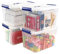 Annkky 10 Litre Clear Latching Storage Box, Plastic Boxes with Lids Set of 4