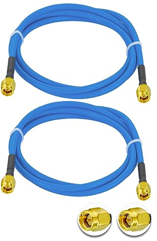 Vecys 2PCS SMA Stecker auf SMA Stecker RF Koaxialkabel SMA RF Koax Pigtail Kabel 3.3ft/1M RG402 SMA Stecker 50 Ohm Low Loss Verlängerungskabel