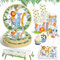 Ophy Jungle Safari Theme Tableware Set | 134Pcs Disposable Paper Plates, Napkins, Cups - Safari Party Decorations, Kids Birthday Party Supplies, Animal Tableware, Baby Shower Plates Set