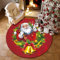 OSUKI Weihnachtsteppich,Weihnachten Innenboden Teppiche,Rund rutschfest Waschbar Kurzflor Teppich Weihnachtsmatte,für Wohnzimmer,Schlafzimmer,Arbeitszimmer,Festival-Heimdekorationsteppiche,E-100cm