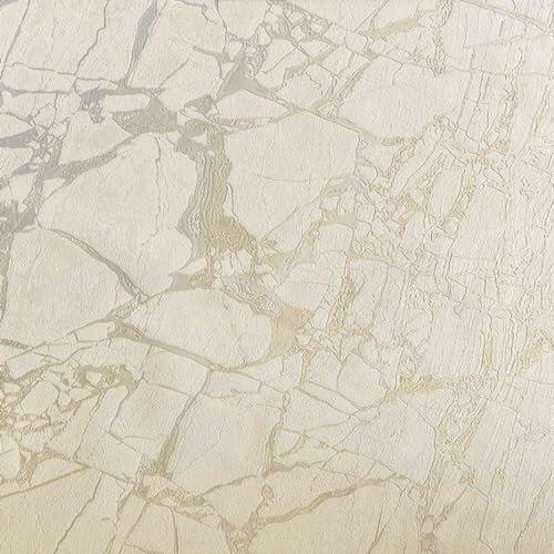 Vasari Enzo Cream Marble Wallpaper - Metallic Gold Glitter Effect Feature Wall Modern - Luxury Heavyweight Textured Vinyl
