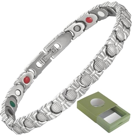 YINOX Super-Magnetarmband für Damen, Magnetarmband aus Edelstahl, Kugelperlenarmband für Damen, inklusive 5-in-1-Elementen und hochwertiger Geschenkbox (19,5 cm)