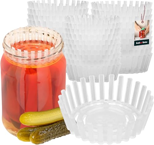 KOTARBAU® 30er Set Gärgewicht für Einmachgläser ⌀ 100 mm Polypropylen Gärgewichte Gärdeckel Einmachhilfe für Gurken Sieb für Einmachgläser Gäraufsatz Niederhalter