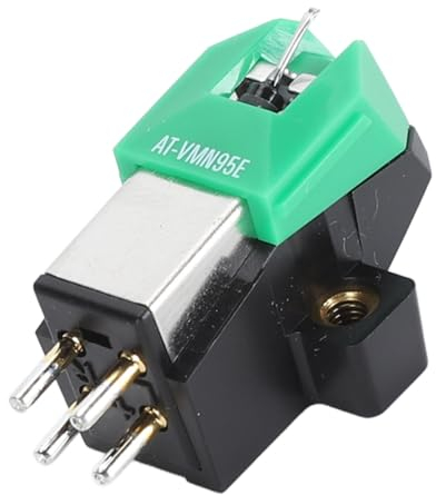 AT-VM95E Cartucho Giratorio de Doble Imán Móvil, Color Verde, Rango de Frecuencia de 20‑22 Khz, Fuerza de Seguimiento de 2,0 ± 0,5 Gramos, con Protector de Lápiz óptico