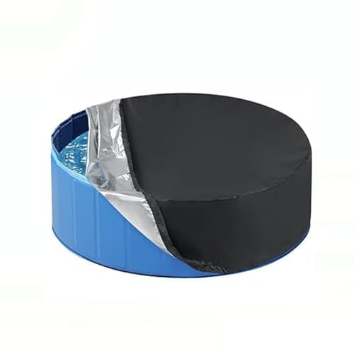Rund Poolabdeckung, Abdeckung für Hundepool 160cm x 30cm, Pool Schutzabdeckung Schwimmbad Abdeckung, Faltbare UV-beständig Poolabdeckplane Abdeckung Kinderbeckenabdeckung Für Family Pools (160*30cm)