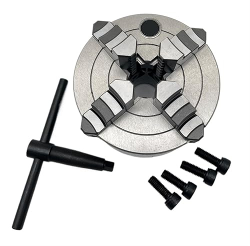 FUYUMIC 125mm Drehfutter Präzisions-Rollfutter 4-Backen-Einzelfutter K72-125 Futter Manuelle Ausführung for Drehmaschine