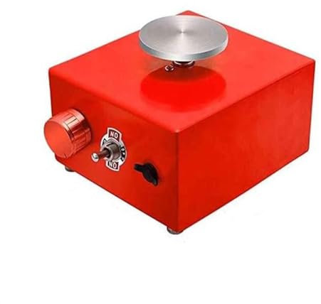 NISMIA Rouge,C, Mini Tour de potier Roue de poterie, Tour poterie Vitesse réglable, Machine Roue de poterie électrique, Tour de poterie pour Enfants et Adultes