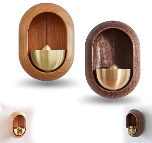 Feylona Door Chime, Feylona Aura Door Chime, Shopkeepers Bell for Door Opening, Feylona Door Bell, Woodybeing Door Chime, Wooden Feylona Bell for Door Opening (Beech+Walnut)