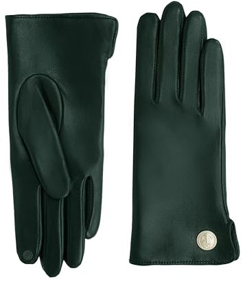 GLOVE STORY Lammlederhandschuhe für Damen mit 100% Seidenfutter und Ankerknopf – Elegantes, weiches und komfortables Material – Warme Winterhandschuhe für Damen – Handgefertigt (Pine 8)