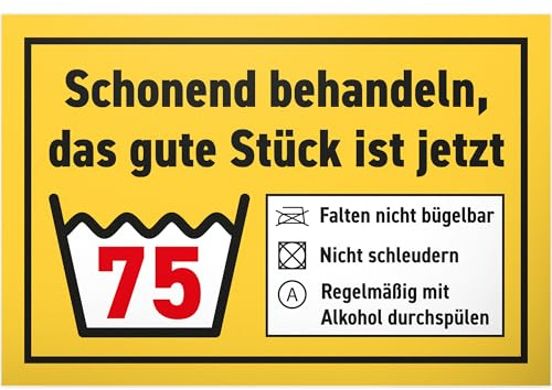 DankeDir! Schonend behandeln - Kunststoff Schild 30 x 20 cm - Männer & Frauen 75. Geburtstag Geschenk 75er Geburtstagsgeschenk 75 Jahre - Geburtstagskarte Partydeko Geschenkidee Geburtstagsdeko