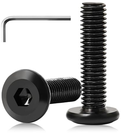 CYLBAQ Lot de 20 vis à tête plate M6 x 20 mm - Vis à tête plate M6 x 25 - Vis à tête plate à six pans creux - En acier inoxydable A2 V2A - Filetage complet - Oxyde - Avec clé hexagonale