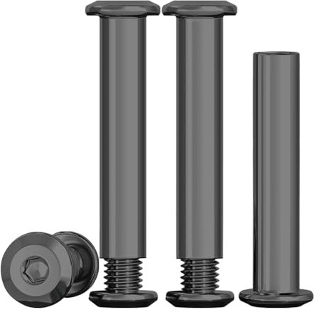 Drenky Lot De 10 Vis De Connexion M6 Vis De Meubles Noir M6x40mm En Acier Inoxydable A2 V2A Connecteurs De Meubles Connecteur D'armoire (10 Vis Pour Meubles, 10 écrou à Douille)