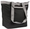 Noey & Lou Fabrizio Einkaufstasche Shopper Tasche Umhängetasche Strandtasche Tragetasche Innenfach + 2 Außenfächer mit Reißverschluss (Grau L)