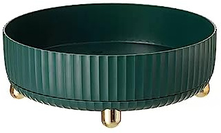 Fruit Bowl for Kitchen Counter Rotatable Fruit Tray New Living Room Home Simple Modern Fruit Tray Coffee Table Creative Large Capacity Storage Tray Fruit Decorative Plate(Dark green,Small)