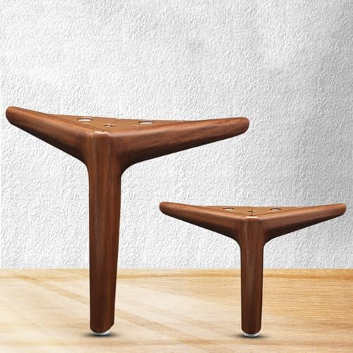 Lot De 4 Pieds De Meubles En Métal Couleur Noyer, Pieds De Table De Rechange Triangulaires Robustes, Pour Canapé, Armoire, Table, Chaise, Canapé, Meubles De Bricolage(12cm/4.7in)