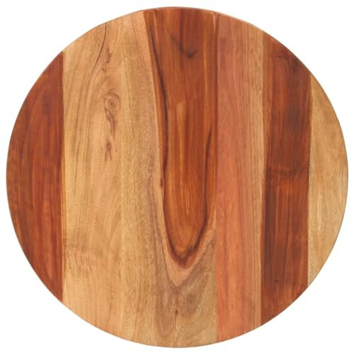 Myheimly Tischplatte Massivholzplatte Holzplatte Ersatztischplatte Holz Platte für Couchtisch Beistelltisch Rund massives Sheesham-Holz,50 cm 15-16 mm