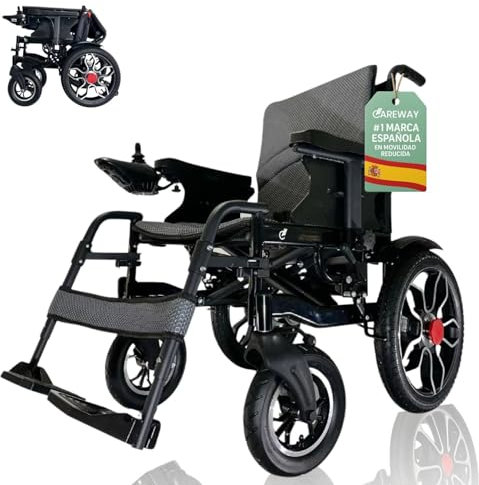 Silla de Ruedas Eléctrica Plegable Ligera Auton 20km Potente Motor 540W Todo Terreno - Silla de Ruedas Eléctrica Minusválidos ideal Viajes Avión -Silla de Ruedas Automática Movilidad Reducida CAREWAY
