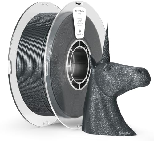 kexcelled PLA Grau Sparkle Glitter Filament 1,75mm, 1kg Spule | Glänzende Funkelnde Oberfläche, Maßgenauigkeit +/- 0,03mm, für Dekorative Modelle, FDM 3D Drucker