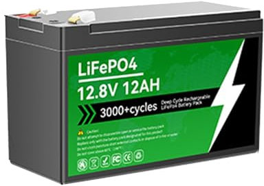 TGHY Batteria LiFePO4 12V 6AH 12AH 18AH 24AH 30AH Batteria di Backup al Litio 12V Batteria Sostitutiva per accumulo di energia di Emergenza/Batteria di Backup per Camper/rimorchio,12v 12ah