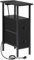 AMHANCIBLE Slim Bedside Table with Charging Station, Narrow Side Table with 2 Fabric Drawers, Small End Table with Open Storage Shelf, Nightstand for Small Spaces, Living Room, Black HETNDP02BK-1