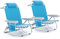 COSTWAY Chaise Longue, Chaise de Plage Pliable, 5 Positions Réglable, Porte-Gobelet, Porte-Serviette, Poches, Appui-tête, Sangles, Fauteuil pour Plage Piscine Jardin, Charge 150 kg (Bleu,2 pièces)