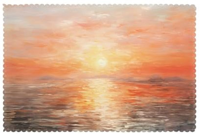 WHJWZY Platzsets mit Sonnenuntergang im Ölbild, 6-teiliges Set, Tischset, 30,5 x 45,7 cm, für Küche, Esszimmer, Dekoration, waschbar, leicht zu reinigen