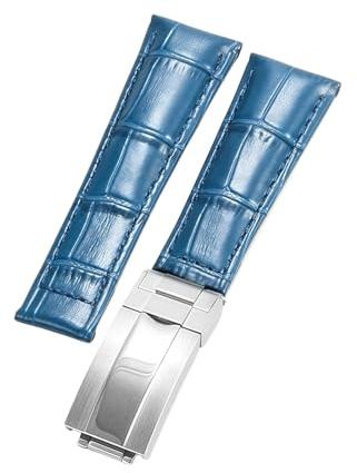 Weich Glattleder Uhrenarmband Faltbuckle für Rolex Cosmograph Daytona | Ersatz Faltverschluss Uhrenarmband Zubehör Casual Sport Herren Damen