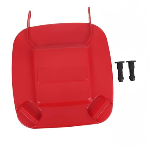 Heavy-duty Plastic Trash Can Lid Replacement Waste Bin Cover for Outdoor Use Dustbin Cover Wheelie Bin (Red)