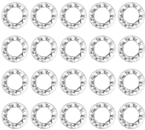 QUARKZMAN M4 100 Stück Zahnscheibe Sicherungsscheiben, Innenverzahnte Unterlegscheiben 304 Edelstahl Verzahnter Sicherungsring Schnellverriegelung Unterlegscheiben Befestigungselement Silber