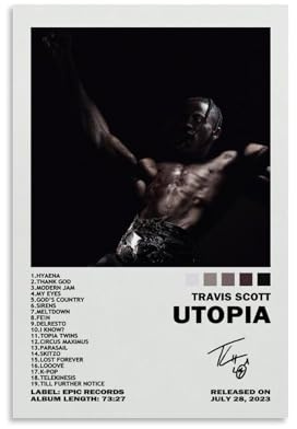 Generisch Travis Poster Signature Scott Utopia Für Zimmer, Ästhetische Leinwand-Wandkunst, Schlafzimmer-Dekor Poster 12x18inch(30x45cm)
