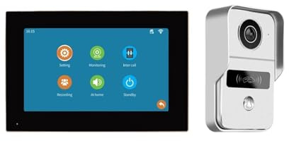 BJdfgE Visiophone Intelligent IP POE, wi-FI IR, interphone vidéo, Anneau sans Fil, 1080P, H.264, Sonnette WiFi, de Villa