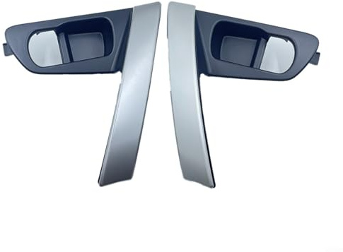 Alanmoship for NISSAN Qashqai J10 Interior Door Handles Pair for 2007-2015 Models, Left and Right Replacement, Black and Silver Plastic, OEM 80944-JE50A 80945-JE50A