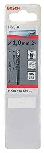 Bosch Pro Metallbohrer HSS-R rollgewalzt (2 Stück, Ø 1 mm)