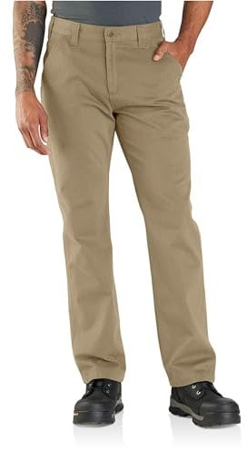 Carhartt Men's Relaxed Fit Washed Twill Dungaree work utility pants, Dark Khaki, 34W 30L UK