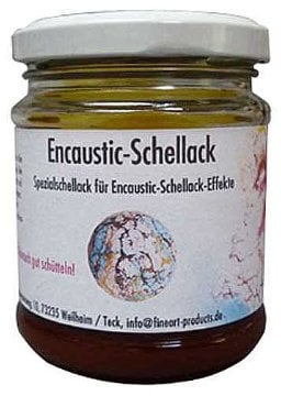 FineArt Encaustic-Schellack, 100 g im Gläschen, Natur dunkel