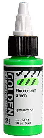Golden : High Flow : Acrylic Paint : 30ml : Fluorescent Green : S5