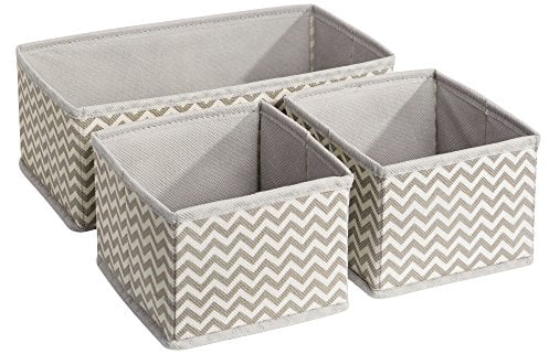 iDesign Axis Storage System for the Wardrobe, Clothes Storage, Made of Polypropylene, Set of 3 Practical Storage Boxes, Taupe/Natural