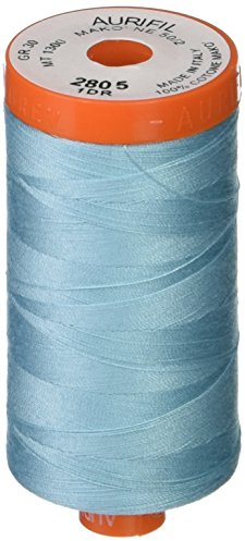 Aurifil Mako Cotton Thread Solid 50wt 1422yds Light Grey Turquoise
