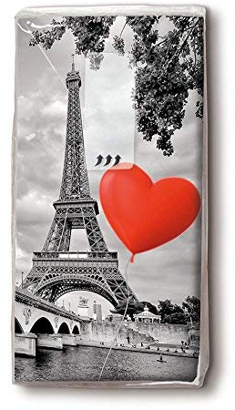 5x bedruckte Taschentücher zur Hochzeit für die Freudentränen - Motiv City of Love Paris