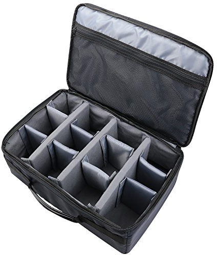 HMF 18442-02 Kameratasche, Kamerakoffer individuelle Trennwände, Spiegelreflex, 44 x 28 x 18 cm, schwarz