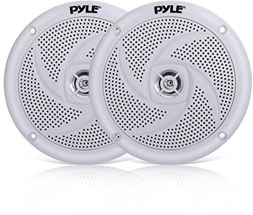 Pyle Altoparlanti Marini, Casse Audio 13,34 Centimetri, 2 Vie Impermeabili, Speaker con Potenza 180 Watt, Design a Profilo Basso, 1 Coppia, Bianco