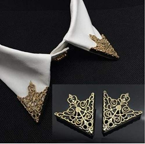 AMOYER 1 Paire Costumes Broches et Accessoires pour Hommes Le Golden Palace Retro Creux Motif col de Chemise Broche Boucle Angle Triangle