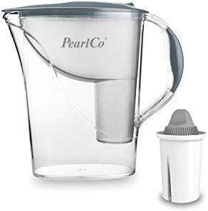 PearlCo - Wasserfilter Standard (grau) mit 1 Protect+ classic Filterkartusche (f. hartes Wasser) - passt zu Brita Classic